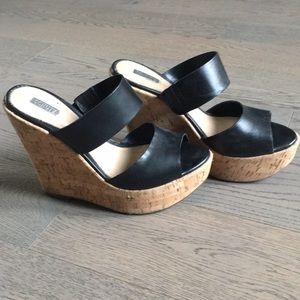 Schutz leather wedges